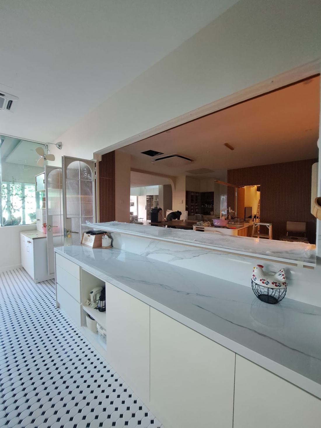 Kitchen counter and open living space